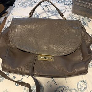 Olivia and Joy Flap Top-Handle Satchel in Taupe